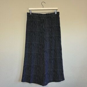 Adrianna Papell pants women large striped wide leg flowy capri black